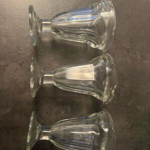 Vintage 3 Libbey Glass ICE CREAM SUNDAE GLASSES Soda Fountain Malt Parfait cups